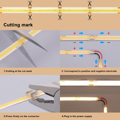 24V COB LED Strip Light Outdoor Waterproof 65.6Ft (2 Rolls of 32.8Ft), 3000K War