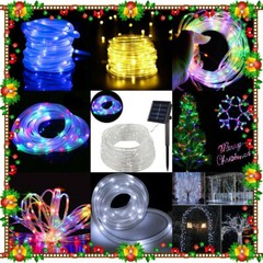 39FT 100 LED Waterproof Solar Rope Tube Lights String Light Outdoor Garden Lamp