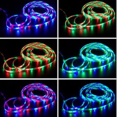 16FT Waterproof LED Strip Light 12V US Power Full Kit SMD 24 Key Remote RGB 3528