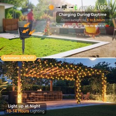 4 Pack Solar Fairy Lights 131Ft 400 LED Outdoor Twinkle Light with 8 Modes, W…