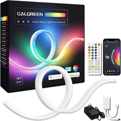16.4ft WiFi RGB Rope Lights with Music Sync, Waterproof Flexible Dimmable Sma…