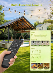 58FT Solar String Lights Outdoor, IP65 Waterproof, Remote, Timer | Patio Lights