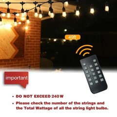 SUNTHIN 240W Outdoor Dimmer for String Lights, Wireless Remote Control Dimmer…