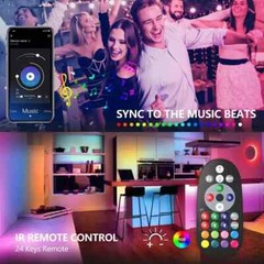 100 Ft LED Lights for Bedroom Music Sync Color Changing RGB LED Strip Rope Light