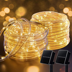 Solar Rope Lights, 39FT 100LED Outdoor Solar String Lights, IP65 Waterproof Sola
