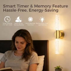 Realoc Peel And Stick On Battery Operated Wall Sconces Set Of 2 Gold Wireless