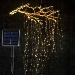 Outdoor LED Solar Lights Waterfall String Fairy Icicle Lights Party Garden Decor