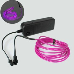 Battery Powered Neon LED Lights Glow EL Wire String Strip Rope Tube Party Decor