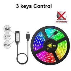 5V USB LED Strip Lights TV Back Light 5050 RGB Color Changing with 24Key Remote