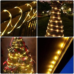 Luces de cuerda con enchufe y tubo pequeño, tamaño lápiz de 6 mm, 100 luces LED