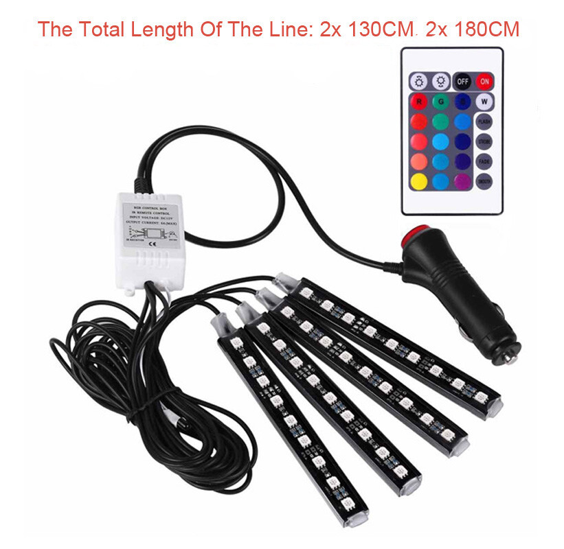 Led light strip for Cars Inside car Lighting interior Glow Full 4*36 Color US