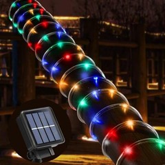 Solar-Powered String Lights Outdoor,Tube Lights for Garden, Patio & Pool Decor