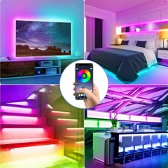 LED Strip Lights 5050 RGB DIY Light Bar TV Room Music Sync Color IR Remote Decor