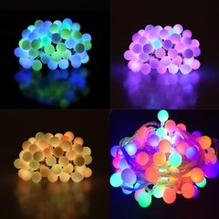 50 LED String Fairy Lights Color Changing Waterproof Round Ball Blubs Party Lamp