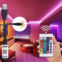 US 1 Pack 5V USB LED Strip Lights TV Back Light 5050 RGB Colour With Remote