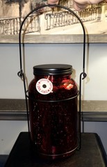 OB 8″ Red Mercury Glass Lighted Hanging Jar/Lantern – Never Used