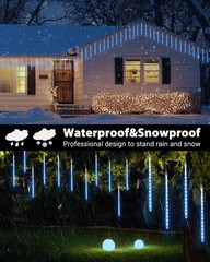Blue 10 Tubes 240 LED Raindrop Lights Meteor Shower Icicle Lights-Cascading Rain