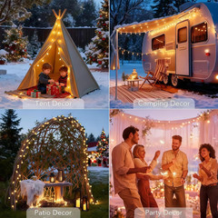 Solar String Lights Outdoor Waterproof IP65 9.3 Feet Patio Lights with 20 LED Cr