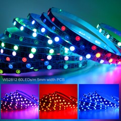 DC 5V WS2812 RGB LED strip light 4mm 5mm 7.2mm width PCB WS2812B IC Addressable