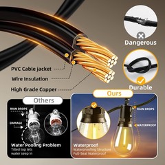 Solar Lights Outdoor Patio Lights: S14 10M 33FT Solar Powered Remote Control …