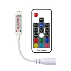 RGB LED Controller 5V~24V 12A with 17~Key RF Remote for Strip Lights