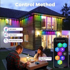 30M RGBIC Smart Eaves Lights Outdoor IP67 Waterproof APP Remote Roof House Decor