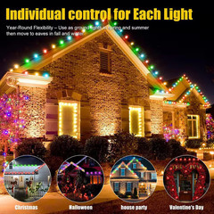 200 Ft. Black RGB Wired LED Outdoor 2In1 Eaves/Ground Lights: IP67 Waterproof, R