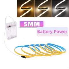 5V COB LED Strip 3mm 5mm 8mm Width 320LEDs High Density COB LED Tape AA Battery