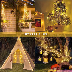 Waterproof Fairy Solar Lights Outdoor String 100-300LED Yard 8-Lighting RGB