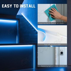 16ft BLUE 2538 SMD 300 LED Rope Tape Lights Waterproof IP65 DC12V+24 Key Remote