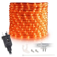 Orange LED Rope Light 10′ 25 50 100 150ft, Connectable Indoor Outdoor Waterproof
