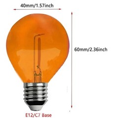 15 Pack LED G40 Plastic Filament Outdoor Globe Replacement Bulbs, Orange