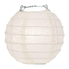 Beige Round Paper Lantern Party String Lights (4″ Lanterns, 8FT Black Cord)