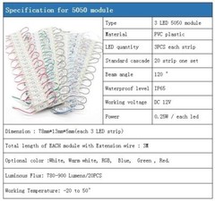 10-2000ft 3 LED Module SMD 5050 RGB White Waterproof Light Strip Sign Design 12V