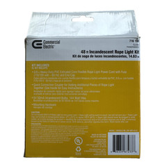 Commercial Electric 48 Ft Clear Rope Light Kit 3/8 in Model 716 196