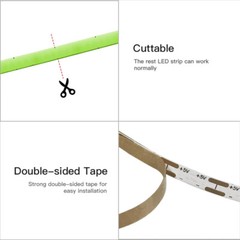4mm 5V USB COB LED Strip Lights TV Backlight PC Decor Warm Cool White 480LEDs/m