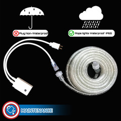 100FT Red White Blue LED Rope Lights 4th July Patriotic Outdoor Decor Lights
