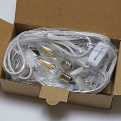 Set of 2 Accessory Cord with 2 Led Light Bulb 6 Ft White Cord with On/Off Switch