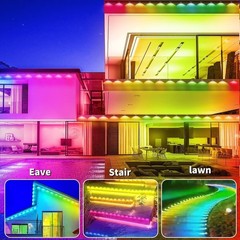 150FT RGB Outdoor Waterproof Lights with App Remote Music Sync for Holiday Chris