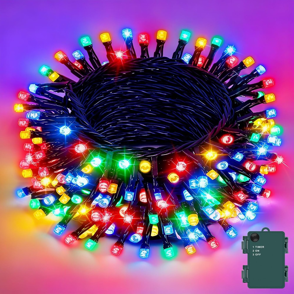 Christmas Lights Battery Operated Outdoor Waterproof, Multicolor Christmas Lig