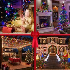 1500 LED 470FT Christmas Lights Outdoor, Christmas String Fairy Lights with T…