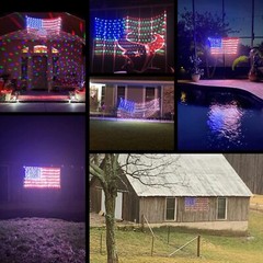 American USA Flag Lights LED United States Outdoor Decoration US Stars Decor New