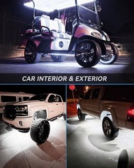 12V Led Light Strip 24″ Connectable White Led Strip Lights for Cars Golf Cart…