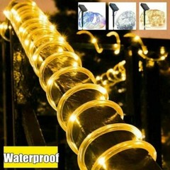 39FT Solar Rope Lights Outdoor Waterproof LED PVC Tube Fairy String Light Garden