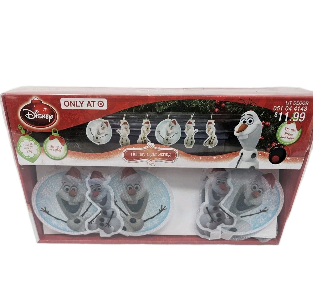 Disney Frozen Olaf Holiday Light String Snowman(11.15ft long) New Free Ship