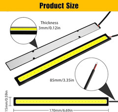 12PCS 12V LED Interior Light Bar, Waterproof 28 Leds COB Strip Light