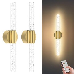 Realoc Peel And Stick On Battery Operated Wall Sconces Set Of 2 Gold Wireless