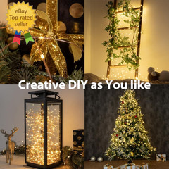 100 FT Warm White Fairy Lights Plug in Copper Wire String Lights with Remote, Ti