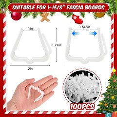 Hydream 100Pcs Christmas Light Clips Hooks,Outdoor Roof Hangers Fascia Boards…