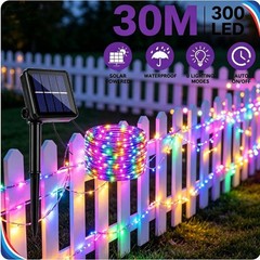 Waterproof Fairy Solar Lights Outdoor String 100-300LED Yard 8-Lighting RGB